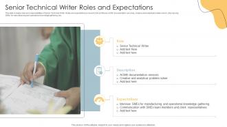 Senior Technical Writer Roles And Expectations