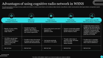 Sensor Networks IT Advantages Of Using Cognitive Radio Network In WSNs