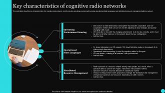 Sensor Networks IT Key Characteristics Of Cognitive Radio Networks