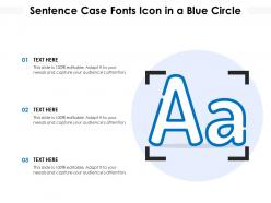 Sentence case fonts icon in a blue circle