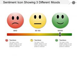 Sentiment icon showing 3 different moods
