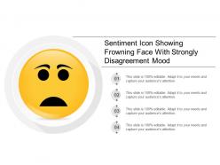 Sentiment icon showing frowning face with strongly disagreement mood
