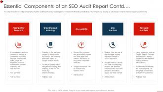 Seo Audit Report To Improve Organic Search Essential Components Seo Audit Report Contd