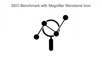 SEO Benchmark With Magnifier Monotone Icon In Powerpoint Pptx Png And Editable Eps Format