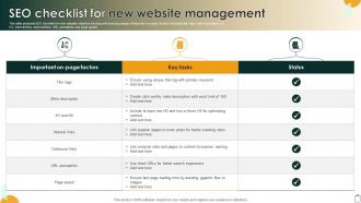 SEO Checklist For New Website Management
