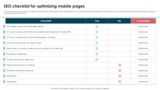 Seo Checklist For Optimizing Mobile Pages Best Seo Strategies To Make Website Mobile Friendly