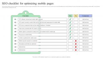 SEO Checklist For Optimizing Mobile Pages Mobile SEO Guide Internal And External Measures To Optimize