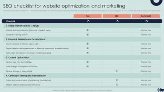 SEO Checklist For Website Optimization And Marketing Guide For Digital Marketing