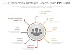 Seo optimization strategies search team ppt slide