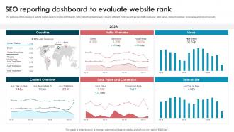 Seo Reporting Dashboard To Evaluate Website Rank Best Seo Strategies To Make Website Mobile Friendly