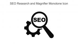 SEO Research And Magnifier Monotone Icon In Powerpoint Pptx Png And Editable Eps Format