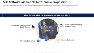 Seo software market industry pitch deck seo software market platforms value proposition