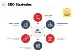 Seo strategies analytics and reporting ppt powerpoint presentation gallery deck