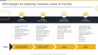 SEO Strategies For Optimizing Restaurant Content On Youtube Strategic Marketing Guide