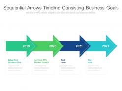 Sequential arrows timeline consisting business goals