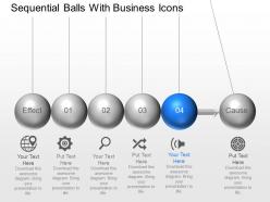 Sequential balls with business icons powerpoint template slide