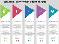 Sequential banner with business apps flat powerpoint design