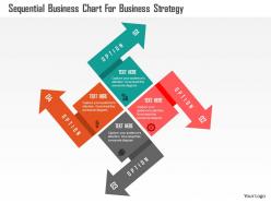 Sequential Business Chart For Business Strategy Flat Powerpoint Design