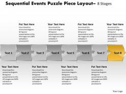 Sequential events puzzle piece layout 8 stages flowchart creator powerpoint templates