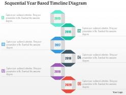 Sequential year based timeline diagram flat powerpoint design