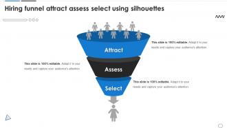 Series A Investor Funding Elevator Hiring Funnel Attract Assess Select Using Silhouettes