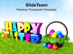 Sermon easter sunday wishing happy with basket of eggs powerpoint templates ppt backgrounds for slides