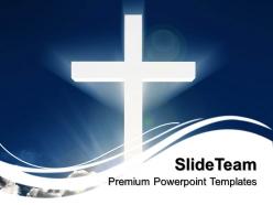 Sermon ideas powerpoint templates white cross beaming sky christmas teamwork ppt design