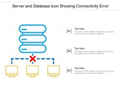 Server and database icon showing connectivity error