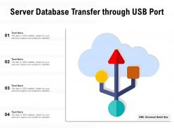 Server database transfer through usb port