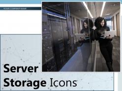 Server storage icons network technology protection database symbol