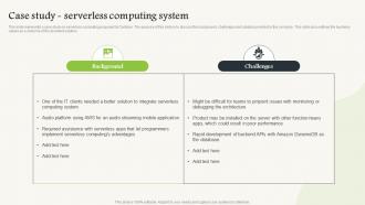 Serverless Computing Case Study Serverless Computing System