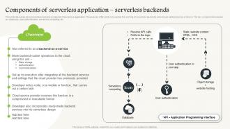 Serverless Computing Components Of Serverless Application Serverless Backends