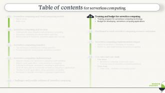Serverless Computing Powerpoint Presentation Slides Content Ready Pre-designed