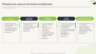 Serverless Computing Primary Use Cases Of Serverless Architecture