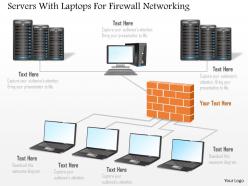Servers with laptops for firewall networking ppt slides