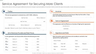Service Agreement For Securing More Clients Playbook For App Design And Development