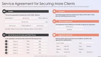 Service Agreement For Securing More Clients Playbook For Developers