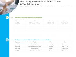 Service agreements and slas client office information ppt template