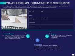 Service agreements and slas purpose service period automatic renewal ppt slides