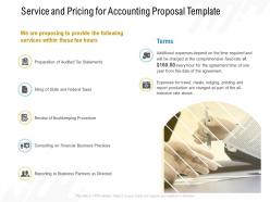 Service and pricing for accounting proposal template ppt powerpoint presentation slide