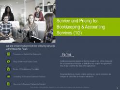 Service and pricing for bookkeeping and accounting services ppt powerpoint slides
