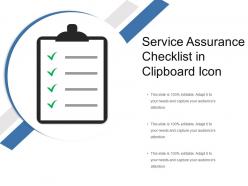 Service assurance checklist in clipboard icon