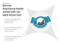 Service assurance hands joined with up ward arrow icon