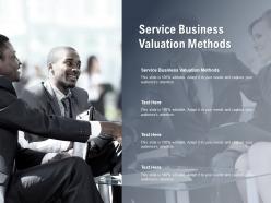Service business valuation methods ppt powerpoint presentation inspiration slide portrait cpb