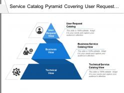 Service catalog pyramid covering user request business view