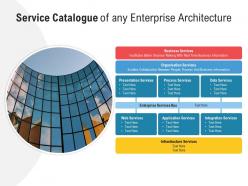 Service catalogue of any enterprise architecture