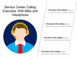 Service center calling executive with mike and headphone