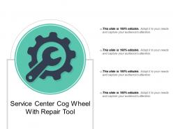 Service center cog wheel with repair tool