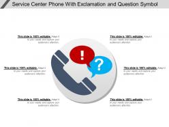 Service center phone with exclamation and question symbol