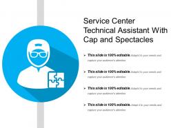 Service center technical assistant with cap and spectacles